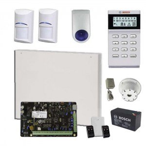 Bosch Solution 3000, LCD Icon keypad, 2x Pet‑friendly Wireless TriTech PIR, 2x Remote